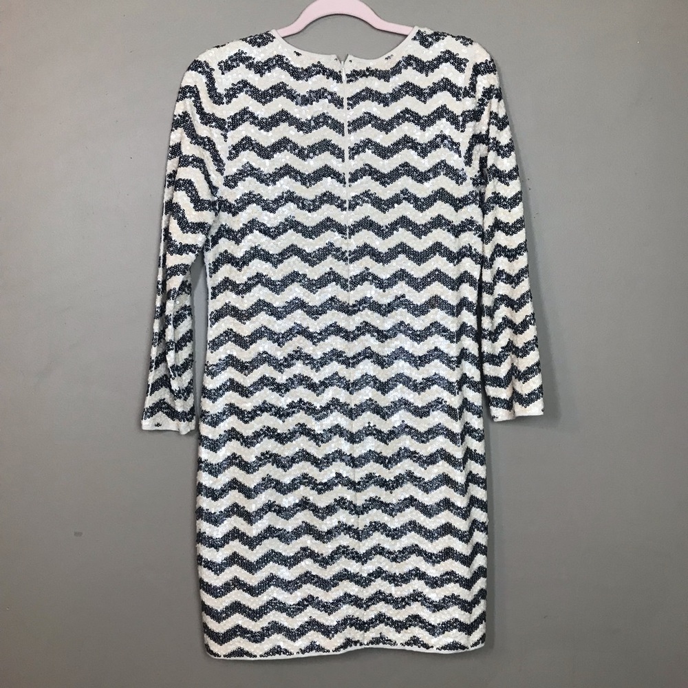 J. Crew Zig Zag Sequin Cream Dress Size Small - Picture 7 of 7
